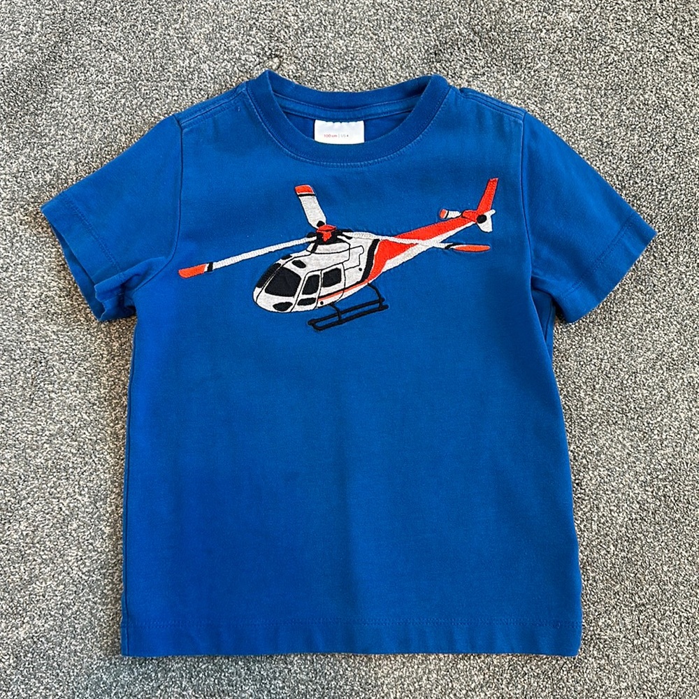 Hanna Andersson Helicopter appliqué shirt size 4